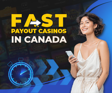 An image showing a comparison of fast payout casinos and the Canadian flag